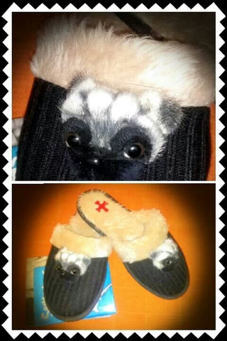 Illustration for article titled Behold my pug slippers!